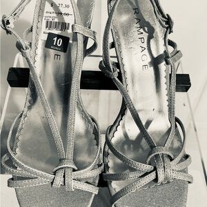 Rampage Silver Strappy Heels